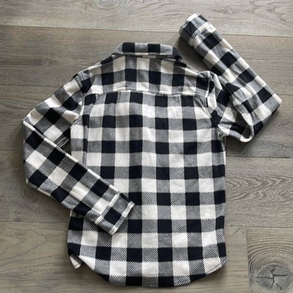Abercrombie & Fitch Fleece Black & White Buffalo Plaid Button Down Oxford- 15/16 - Picture 4 of 6